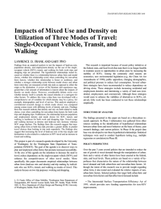 Impacts of Mixed Use and Density on Utilization of Three Modes of