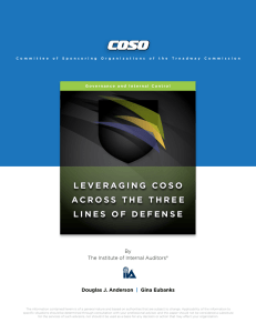 LEVERAGING COSO ACROSS THE THREE LINES OF DEFENSE