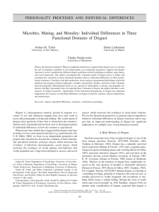 Microbes, Mating, and Morality: Individual Differences in Three