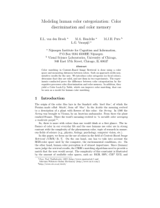 Modeling human color categorization: Color discrimination and color