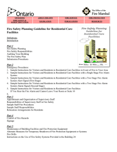 Fire Safety Planning Guideline for Residential Care Facilities