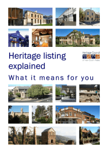 Heritage Listing Explained - Office of Environment and Heritage