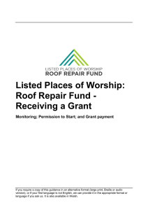 Listed Places of Worship: Roof Repair Fund