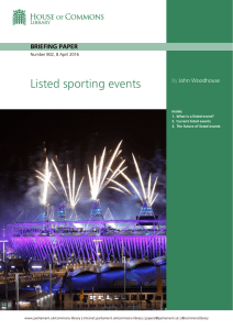 Listed sporting events