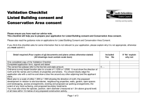 Validation Checklist Validation Checklist Listed Building consent