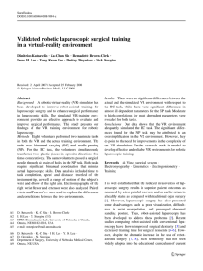 Validated robotic laparoscopic surgical training in a virtual
