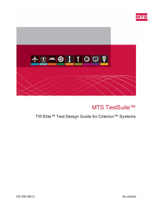 MTS TestSuite™ TW Elite™ Test Design Guide for Criterion Systems