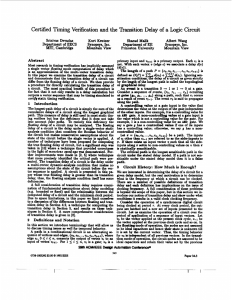 Certified timing verification and the transition delay of a logic circuit