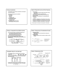 Timing Consideration Speed of Sequential circuit and Clock