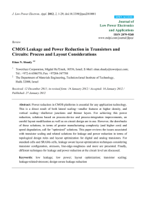 CMOS Leakage and Power Reduction in Transistors and Circuits