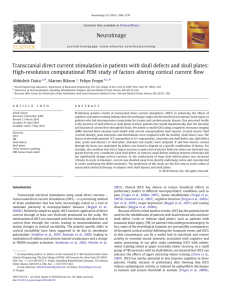 Transcranial direct current stimulation in patients with skull defects