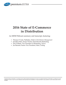 2016 State of E-Commerce in Distribution