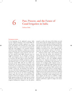 Past, Present, and the Future of Canal Irrigation in India