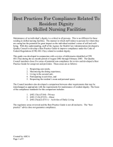 Best Practices For Compliance Related To Resident Dignity In