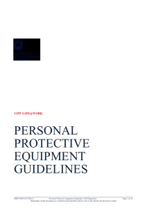 PERSONAL PROTECTIVE EQUIPMENT GUIDELINES
