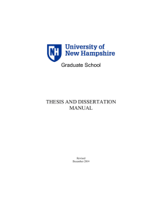 Thesis Manual - UNH Graduate School