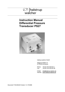 Instruction Manual Differential Pressure Transducer PS27