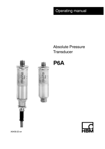 Absolute Pressure Transducer Operating manual