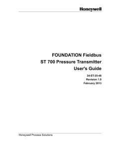 Honeywell ST700 Foundation Fieldbus SmartLine Pressure