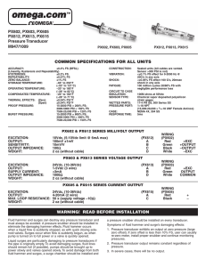 Pressure Transducers Manual PX60x Series