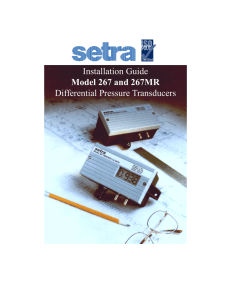 Installation Guide Model 267 and 267MR Differential Pressure