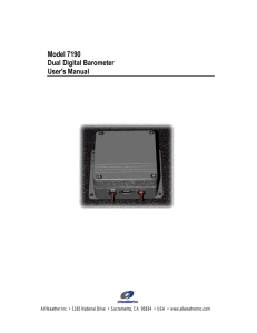 Model 7190 Dual Digital Barometer User`s Manual