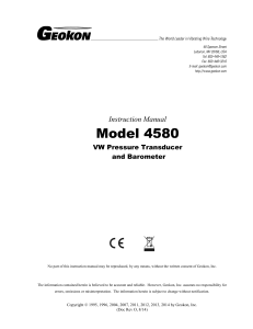 4580 Pressure Transducers