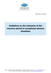 Guidelines on the extension of the recovery period in exceptional