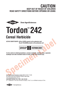 Tordon 242 Cereal Herbicide label