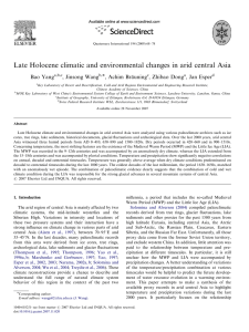 Late Holocene climatic and environmental changes in arid central Asia