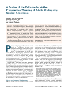 A Review of the Evidence for Active Preoperative Warming of Adults