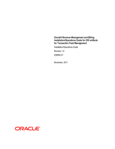 Oracle® Revenue Management and Billing Installation/Operations