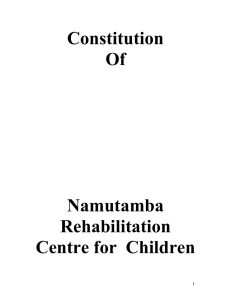 Constitution of Namutamba Rehabilitation Center for Handicapped