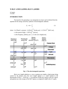 X RAY AND GAMMA RAY LASERS