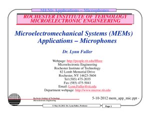 Microelectromechanical Systems (MEMs) Applications – Microphones