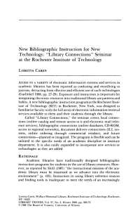 New Bibliographic Instruction for New Technology