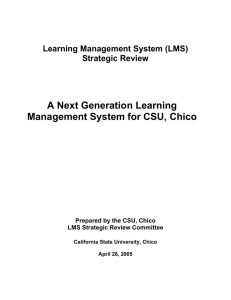 A Next Generation Learning Management System for CSU, Chico