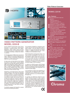 Video Pattern Generator ModeL 2233-B