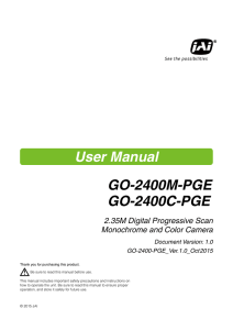 JAI GO-2400 PGE Manual