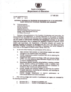 DepED Memorandum No.154 s.2013