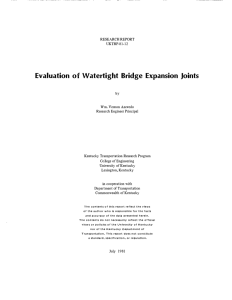 Evaluation of Watertight Bridge Expansion Joints