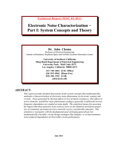 Electronic Noise Characterization − Part I: System Concepts and