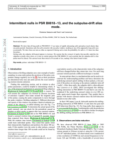 Intermittent nulls in PSR B0818-13, and the subpulse