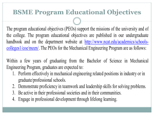 BSME Program Educational Objectives