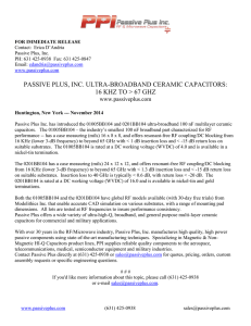 16 khz to > 67 ghz - Passive Plus, Inc