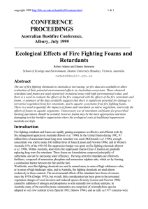 CONFERENCE PROCEEDINGS Ecological Effects of Fire Fighting