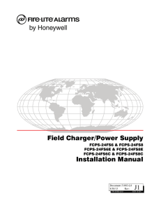 J1 Field Charger/Power Supply Installation Manual
