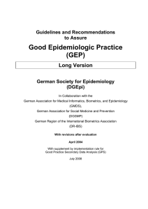 Good Epidemiologic Practice (GEP)