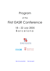 Program of the first EASR conference in Barcelona, 18