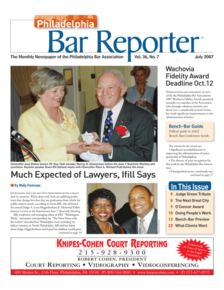 July 2007 Philadelphia Bar Association